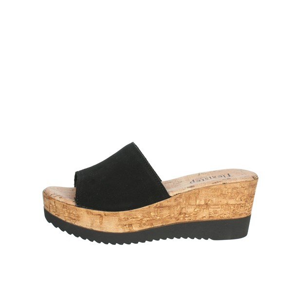 Flexistep Shoes Platform Slippers Black IAF53323-C