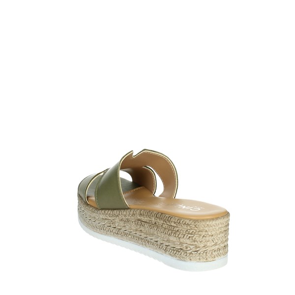 Cinzia Soft Shoes Platform Slippers Green IAF13342