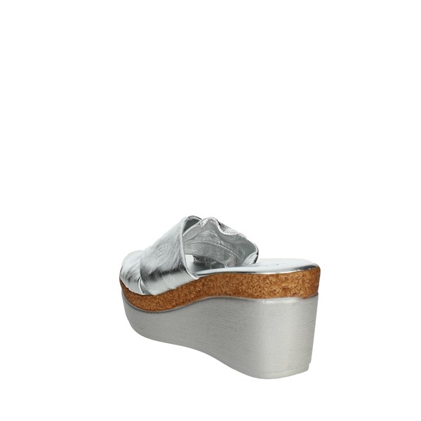 Cinzia Soft Shoes Platform Slippers Silver IAF302974-L