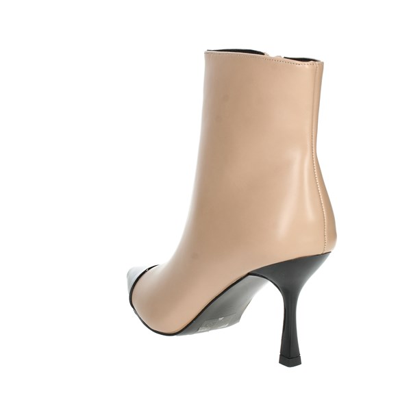 Keys Shoes Heeled Ankle Boots Beige K-8700