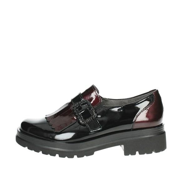 Pitillos Shoes Moccasin Black/Burgundy 5361