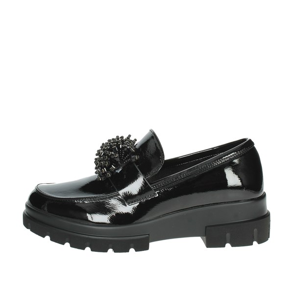 Gold & Gold Shoes Moccasin Black GB751