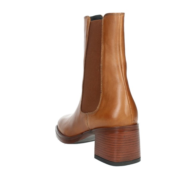Paola Ferri Shoes Heeled Ankle Boots Brown leather D3309