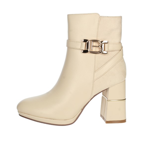 Laura Biagiotti Shoes Heeled Ankle Boots Beige 8359