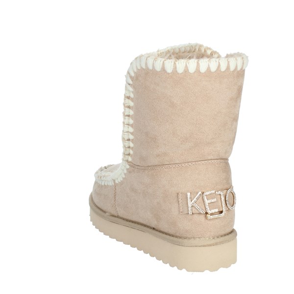 Kejo Shoes Low Ankle Boots Beige KJ7101SD