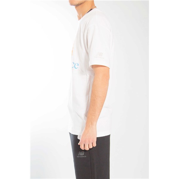New Balance Clothing T-shirt White/Sky blue MT21529WT