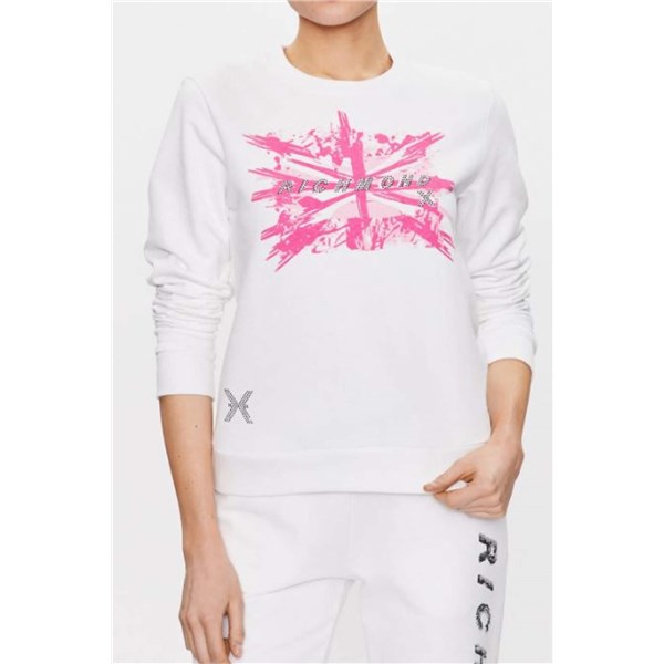 Richmond X Clothing Sweatshirt White/Fuchsia UWP23010FE