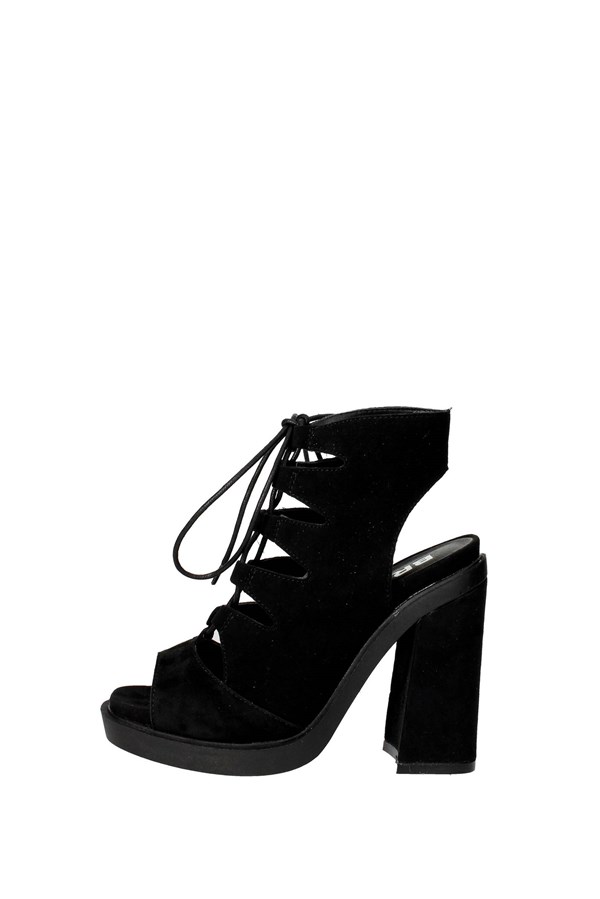 Bronx Heeled Sandals Black Bronx Shoes Heeled Sandals Black 84443-D